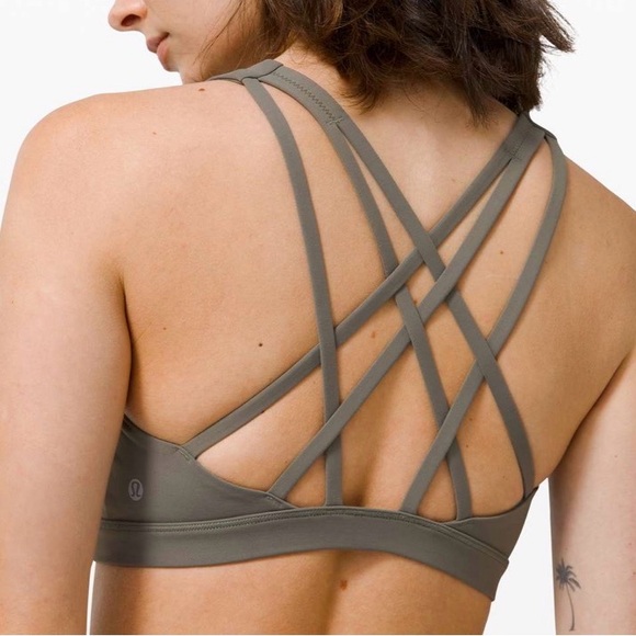 Lululemon sz 12 Free To Be Serene Bra *Light Support, C/D Cup Grey strappy vguc - Picture 2 of 8